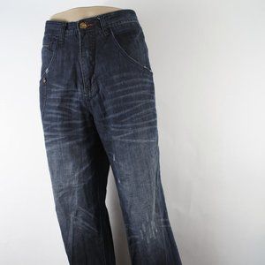 Eight 732 Jeans Loose Fit Hip Hop (36 X 33) Men's Denim Jeans Zip Fly Dark Wash